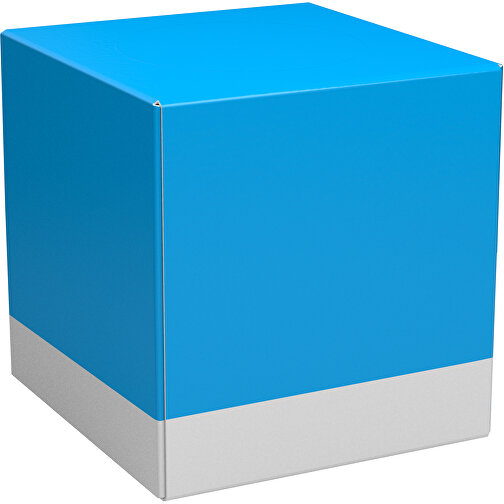 Taschentücher-Box 'Real Cube 100' , himmelblau / weiß, Karton Simcote, GC2 300g/m2 0,55 micron, 11,50cm x 11,50cm x 11,50cm (Länge x Höhe x Breite), Bild 1