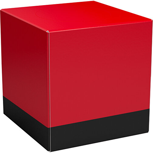 Taschentücher-Box 'Real Cube 100' , dunkelrot / schwarz, Karton Simcote, GC2 300g/m2 0,55 micron, 11,50cm x 11,50cm x 11,50cm (Länge x Höhe x Breite), Bild 1