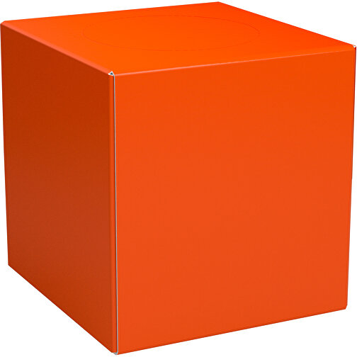 Taschentücher-Box 'Real Cube 100' , orange, Karton Simcote, GC2 300g/m2 0,55 micron, 11,50cm x 11,50cm x 11,50cm (Länge x Höhe x Breite), Bild 1