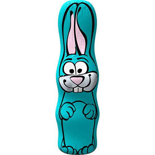 MAXI-Schoko-Osterhase , türkis, 4,50cm x 15,00cm (Länge x Breite), Bild 1