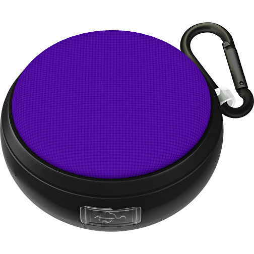 Wasserdichter Bluetooth Outdoor-Lautsprecher Splashtune , violet / schwarz, gummiertes Kunststoff, 10,00cm x 4,40cm x 9,50cm (Länge x Höhe x Breite), Bild 1