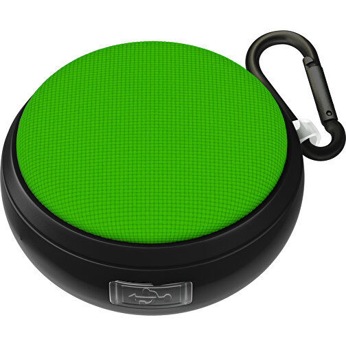 Wasserdichter Bluetooth Outdoor-Lautsprecher Splashtune , grasgrün / schwarz, gummiertes Kunststoff, 10,00cm x 4,40cm x 9,50cm (Länge x Höhe x Breite), Bild 1