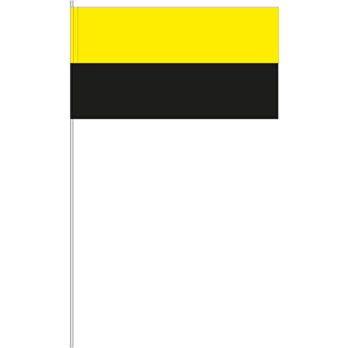 Dekofahne Gelb/schwarz , Offsetpapier 80g/qm, 12,00cm x 40,00cm x 24,00cm (Länge x Höhe x Breite), Bild 1