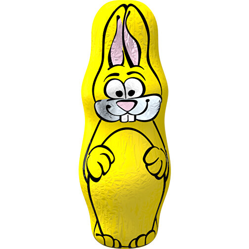 MIDI-Schoko-Osterhase , gelb, 4,00cm x 10,00cm (Länge x Breite), Bild 1