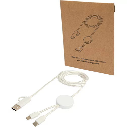 Câble 5 en 1 Citala en plastique recyclé de 150 cm pour la synchronisation des données et la cha, Image 1