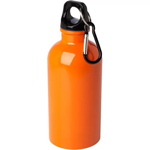 Gourde en acier inoxydable à simple paroi Oregon 400 ml certifiée RCS, avec mousqueton, Image 1