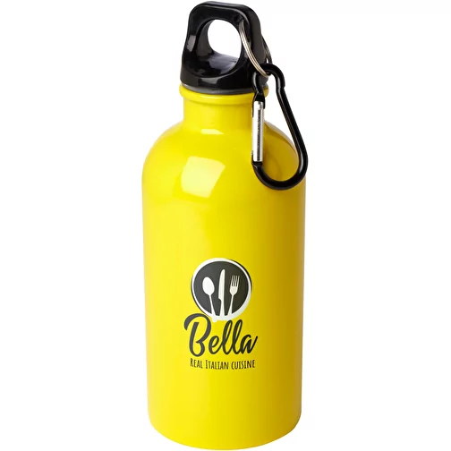 Gourde en acier inoxydable à simple paroi Oregon 400 ml certifiée RCS, avec mousqueton, Image 2