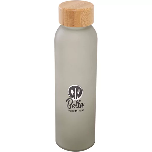 Bouteille Lume 500 ml en verre sodocalcique dépoli avec couvercle en bambou, Image 2