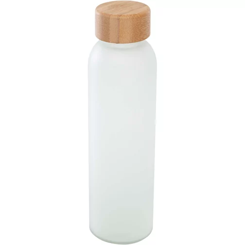 Bouteille Lume 500 ml en verre sodocalcique dépoli avec couvercle en bambou, Image 1