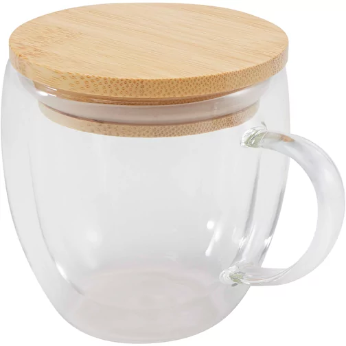Lenora Gobelet en verre 250 ml avec couvercle en bambou, Image 4