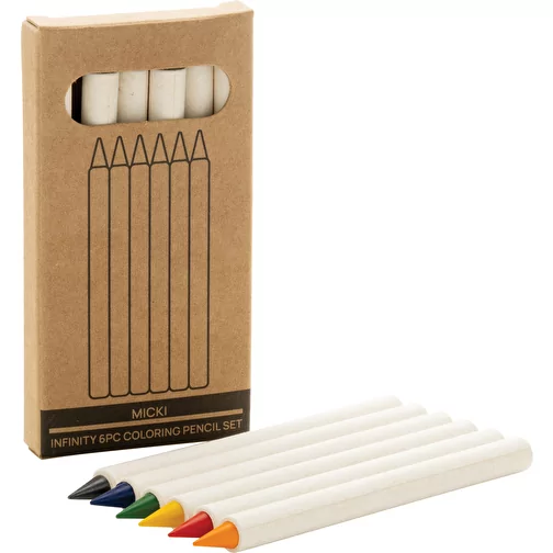 Micki GRS Infinity set de 6 crayons de couleur, blanc, Image 6