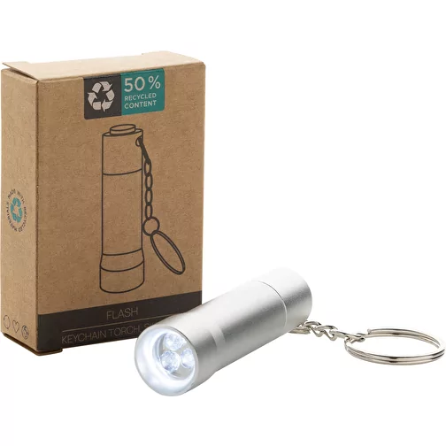 Lampe de poche porte-clés Flash en aluminium RCS rec., gris argenté, Image 9