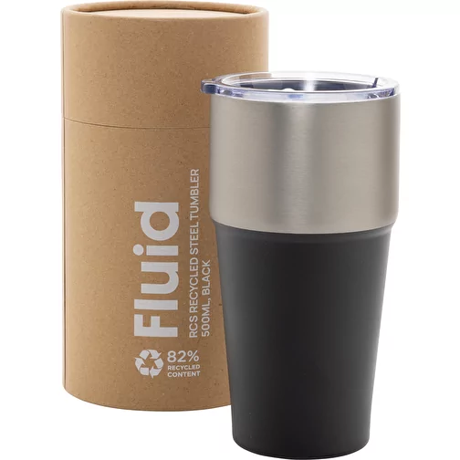 Gobelet Fluid en acier recyclé certifié RCS, 500ml, noir, Image 10