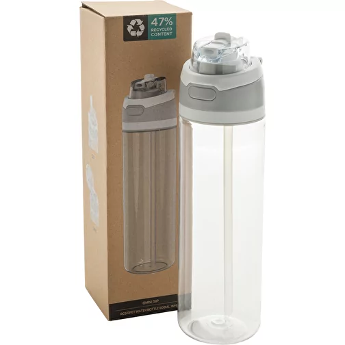 Bouteille d\'eau Omni Sip 800ml en RCS RPET, blanc, Image 12