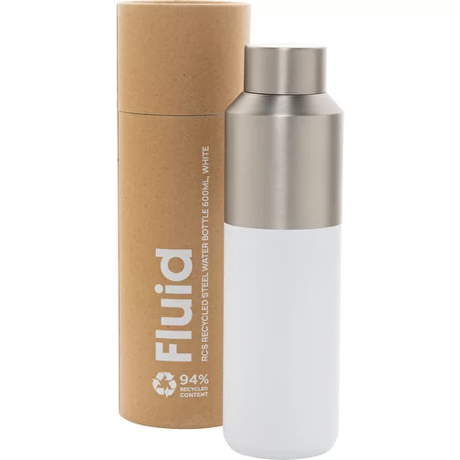 Bouteille de fluide en acier recyclé certifié RCS, 600ml, blanc, Image 10