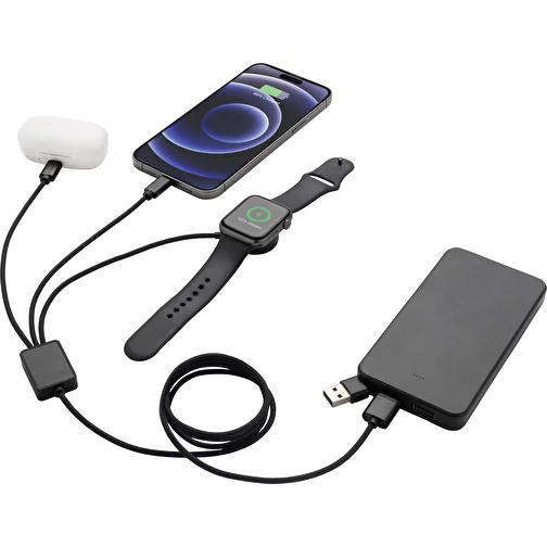 Terra RCS rPET Cordon de charge 6 en 1 avec chargeur de montre, gris, Image 4