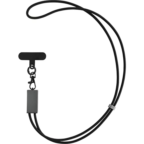 Câble de recharge Terra 60Wdual en PET recyclé RCS avec lanyard, gris, Image 1