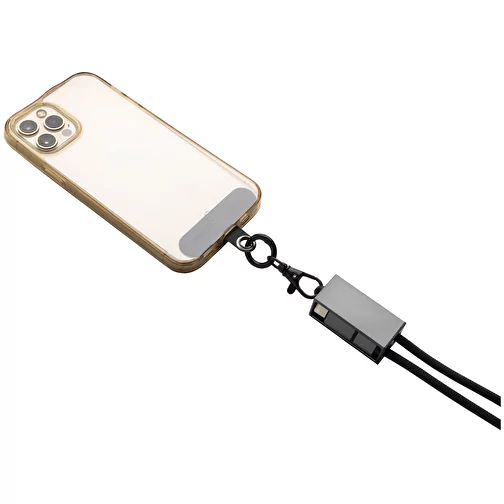Câble de recharge Terra 60Wdual en PET recyclé RCS avec lanyard, gris, Image 6