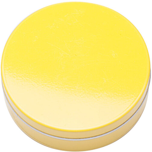 XS-Prägedose , gelb-glänzend, 5,00cm x 1,60cm (Länge x Breite), Bild 1