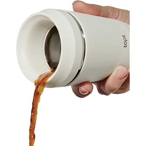 Gobelet Topl en acier rec. avec couvercle 360 degrés 236ml, brun, Image 3
