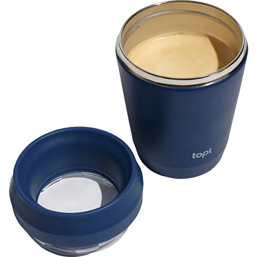 Gobelet Topl en acier rec. avec couvercle 360 degrés 236ml, bleu marine, Image 2