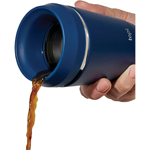 Gobelet Topl en acier rec. avec couvercle 360 degrés 236ml, bleu marine, Image 3