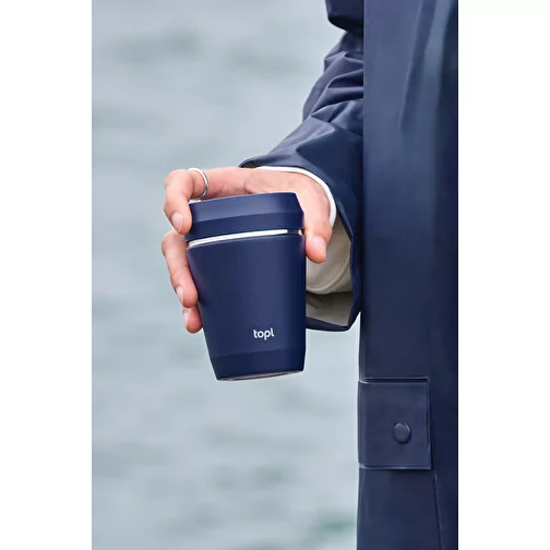Gobelet Topl en acier rec. avec couvercle 360 degrés 236ml, bleu marine, Image 8