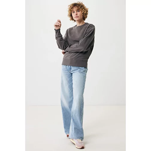 Iqoniq Kruger Relax-Sweater à col rond en coton recyclé. Coton, anthracite, Image 10