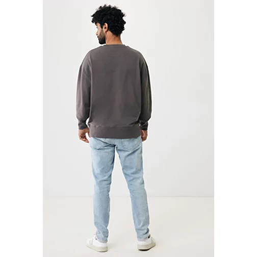 Iqoniq Kruger Relax-Sweater à col rond en coton recyclé. Coton, anthracite, Image 7