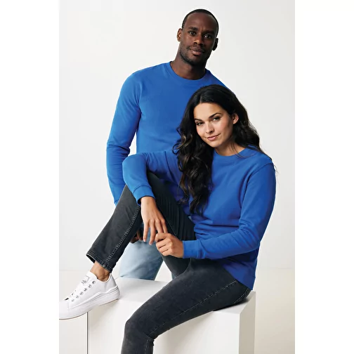 Sweat col rond en coton recyclé Iqoniq Zion, bleu roi, Image 4