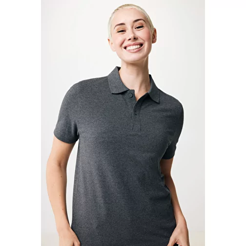 Polo piqué Iqoniq Yosemite en coton recyclé, heather anthracite, Image 12