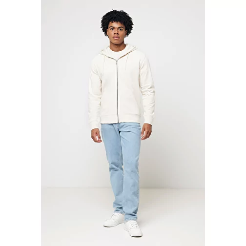 Iqoniq Abisko sweat à capuche zippé en coton recyclé, natural raw, Image 5