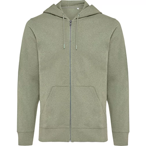 Iqoniq Abisko sweat à capuche zippé en coton recyclé, heather green, Image 1
