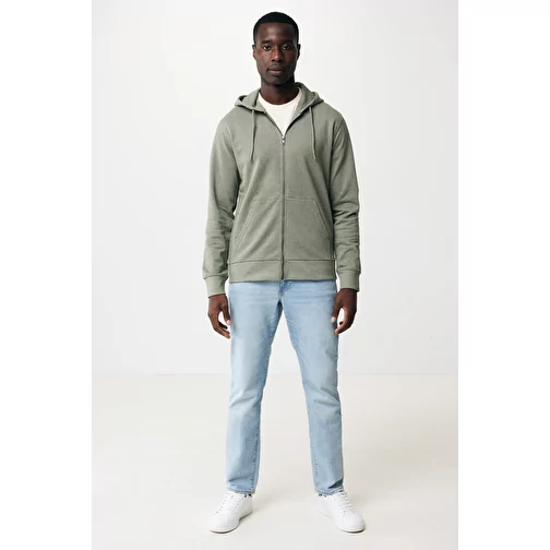 Iqoniq Abisko sweat à capuche zippé en coton recyclé, heather green, Image 10