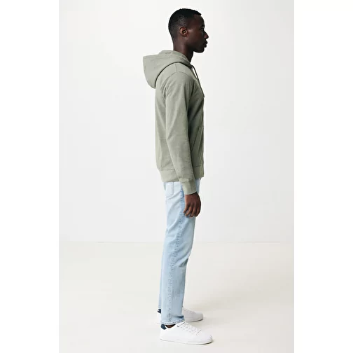 Iqoniq Abisko sweat à capuche zippé en coton recyclé, heather green, Image 11