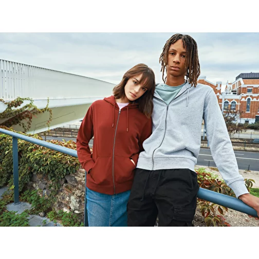Iqoniq Abisko sweat à capuche zippé en coton recyclé, bordeaux, Image 17