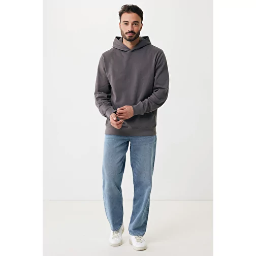 Iqoniq Yengo Hoodie avec poches latérales en rec. coton, anthracite, Image 13