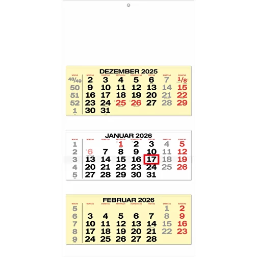 calendrier 3 mois 'Malmö' allemand jaune, Image 1