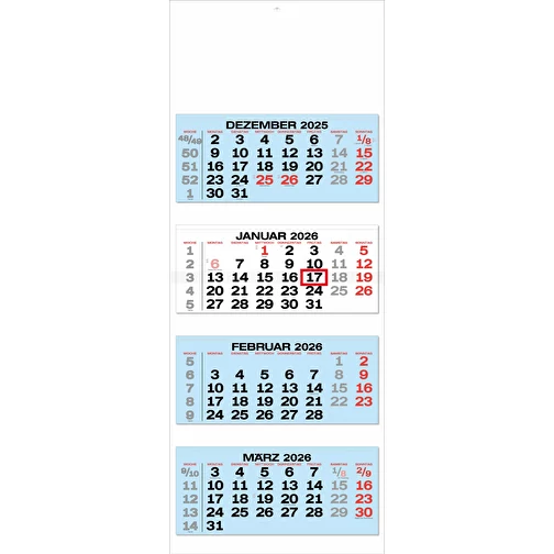 calendrier 4 mois 'Malaga' allemand bleu clair, Image 1