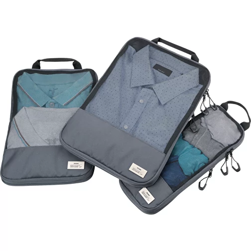 TROIKA Set de sacs de compression de voyage BLUE CYCLE PACKING CUBES, Image 3