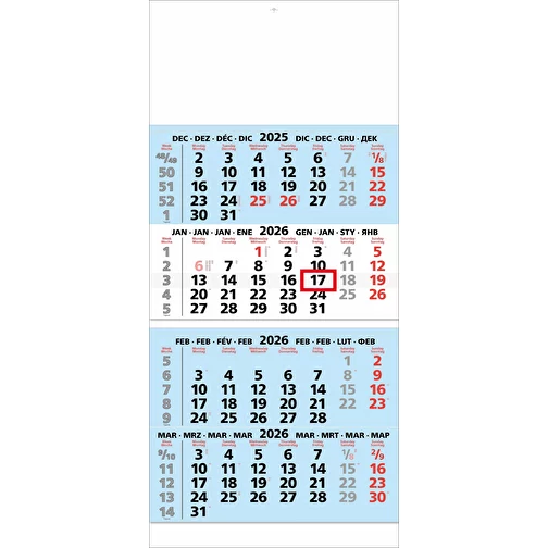 calendrier 4 mois 'Krakau' 8 langues bleu clair, Image 1