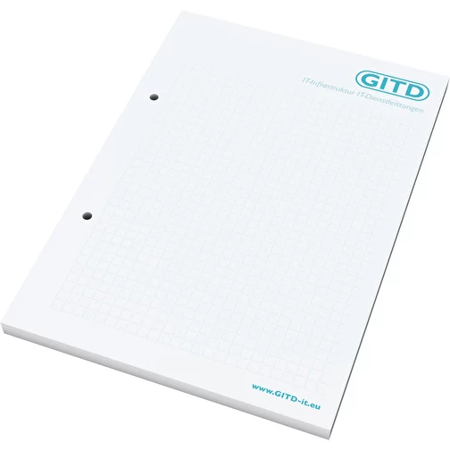 Bloc-notes Bestseller, A5, 100 feuilles avec 2 perforations de classement, Image 1