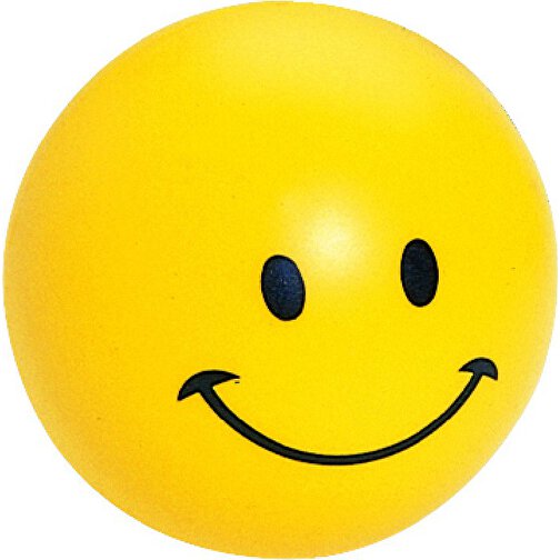 Ball Smile-Gesicht , gelb, Polyurethanschaum, 6,30cm x 6,30cm x 6,30cm (Länge x Höhe x Breite), Bild 1