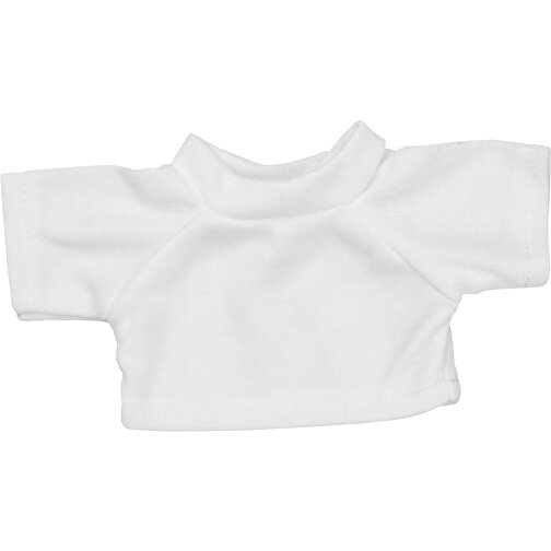 Mini-T-Shirt , weiß, Material: Polyester, 8,00cm x 0,50cm x 15,00cm (Länge x Höhe x Breite), Bild 1