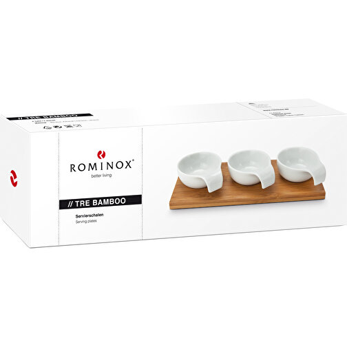 ROMINOX® Servierschalen // Tre Bamboo , weiß, Bambus, Keramik, 27,00cm x 1,50cm x 12,00cm (Länge x Höhe x Breite), Bild 2