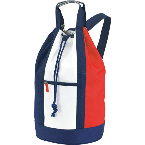Matchsack MARINA PACK , blau, rot, weiss, 600D Polyester, 50,00cm (Höhe), Bild 1