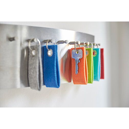 Schlüsselanhänger FELT , orange, Polyester, 9,00cm x 0,70cm x 3,50cm (Länge x Höhe x Breite), Bild 2