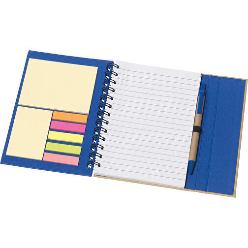 Notizbuch MAGNY , blau, natur, Papier, 18,00cm x 2,00cm x 13,60cm (Länge x Höhe x Breite), Bild 2