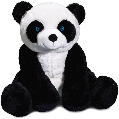 Panda , schwarz/weiß, Material: Polyester, Füllung: Polyesterfasern, Innen: PET-Pellets im Gewebebeutel, 27,00cm x 30,00cm x 27,00cm (Länge x Höhe x Breite), Bild 1