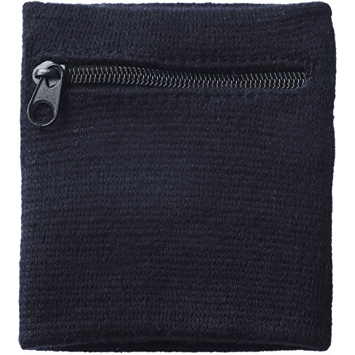 Brisky Schweißband Mit Reißverschlusstasche , schwarz, Baumwolle, 8,00cm x 1,00cm x 8,00cm (Länge x Höhe x Breite), Bild 1